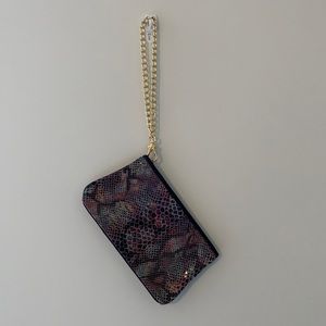 NWOT Snakeskin Clutch